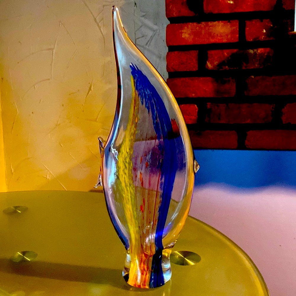 14’ Murano Style Gorgeous Heavy Glass Multi Color Fish